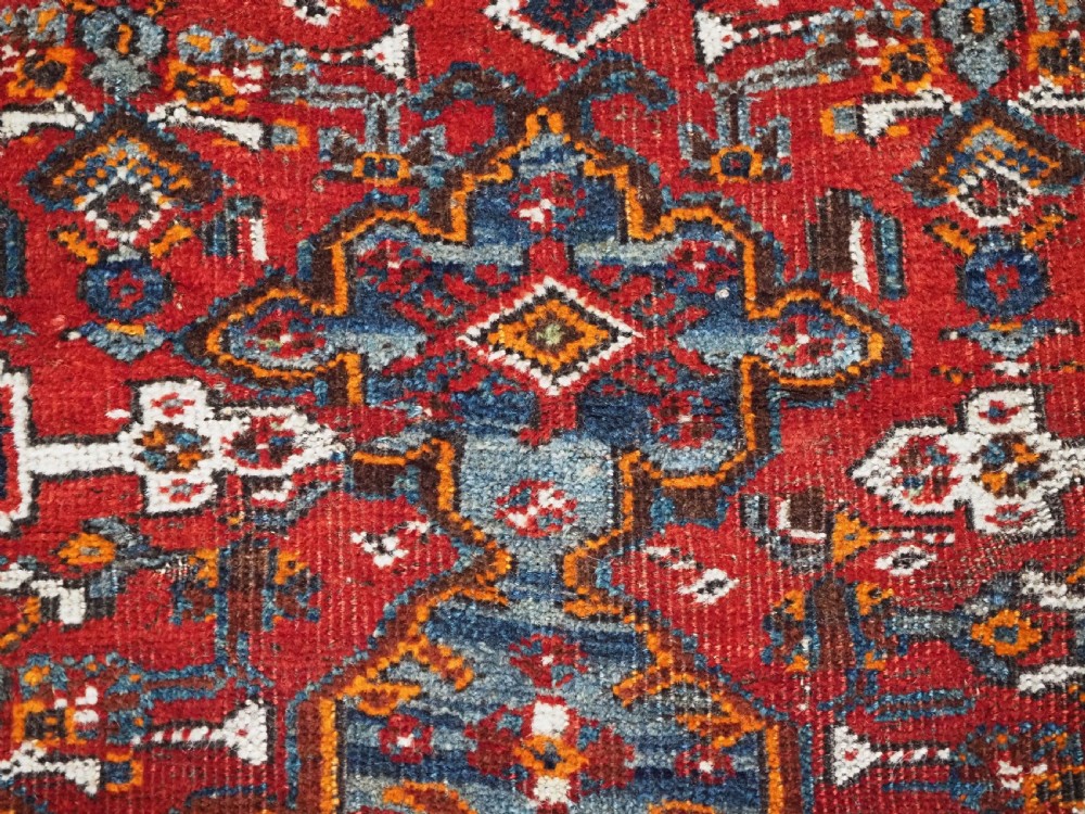 ANTIQUE KHAMSEH TRIBAL RUG, INTERESTING MEDALLION DESIGN, CIRCA 1900. View IX