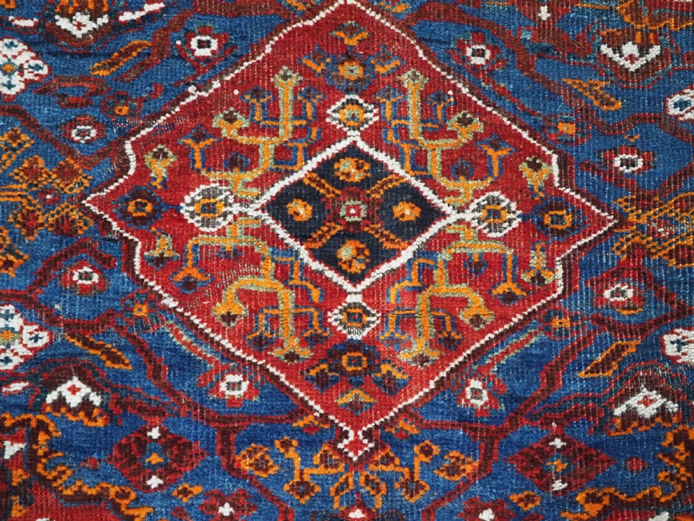 ANTIQUE KHAMSEH TRIBAL RUG, INTERESTING MEDALLION DESIGN, CIRCA 1900. View XI