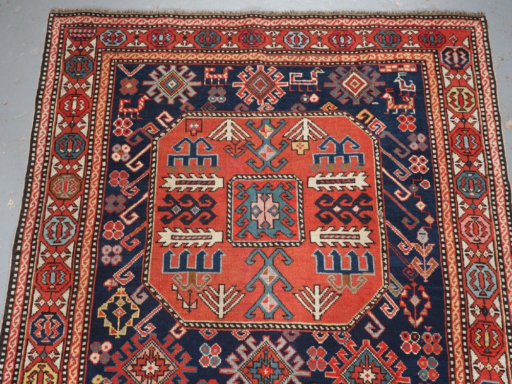 ANTIQUE CAUCASIAN CHAJLI LONG RUG, CLASSIC DESIGN, FINE WEAVE, CIRCA 1880. View III