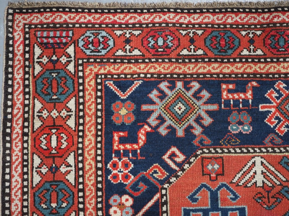 ANTIQUE CAUCASIAN CHAJLI LONG RUG, CLASSIC DESIGN, FINE WEAVE, CIRCA 1880. View VI