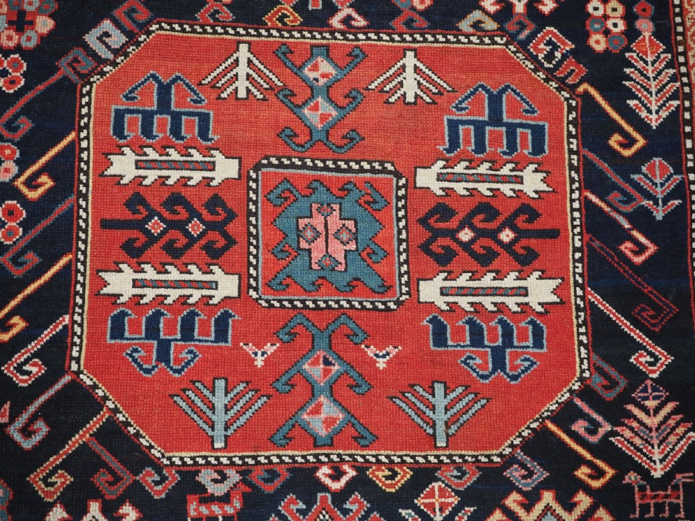 ANTIQUE CAUCASIAN CHAJLI LONG RUG, CLASSIC DESIGN, FINE WEAVE, CIRCA 1880. View XII