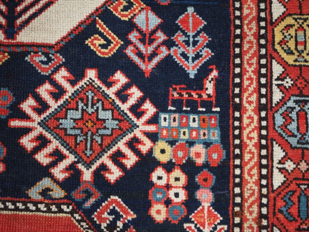 ANTIQUE CAUCASIAN CHAJLI LONG RUG, CLASSIC DESIGN, FINE WEAVE, CIRCA 1880. View XIII