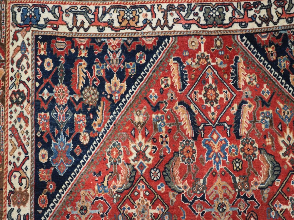 ANTIQUE KASHKULI QASHQAI TRIBAL RUG, OUTSTANDING COLOUR & CONDITION, CIRCA 1900. View VIII