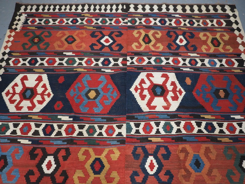 ANTIQUE CAUCASIAN SHIRVAN KILIM, WOVEN IN 2 PARTS, OLDER THAN MOST, CIRCA 1860/70. View III