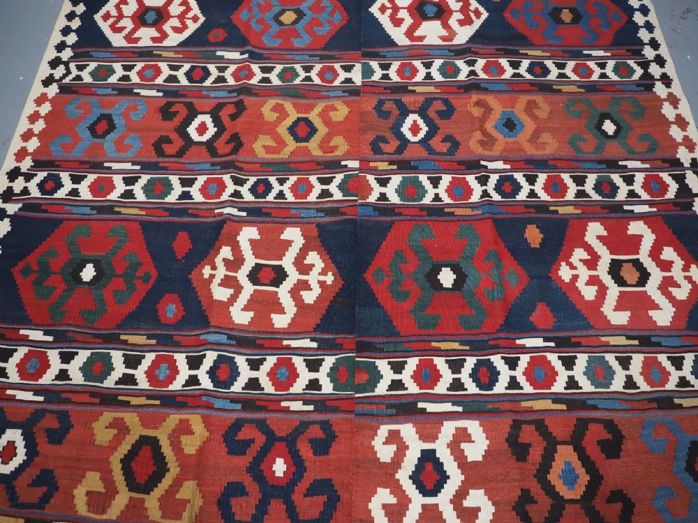 ANTIQUE CAUCASIAN SHIRVAN KILIM, WOVEN IN 2 PARTS, OLDER THAN MOST, CIRCA 1860/70. View IV