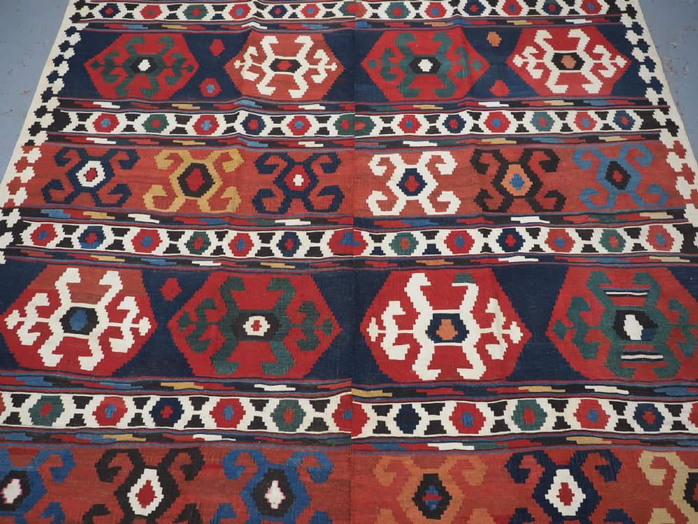 ANTIQUE CAUCASIAN SHIRVAN KILIM, WOVEN IN 2 PARTS, OLDER THAN MOST, CIRCA 1860/70. View V