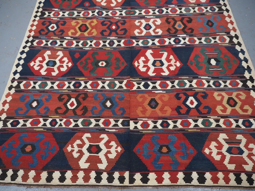ANTIQUE CAUCASIAN SHIRVAN KILIM, WOVEN IN 2 PARTS, OLDER THAN MOST, CIRCA 1860/70. View VI