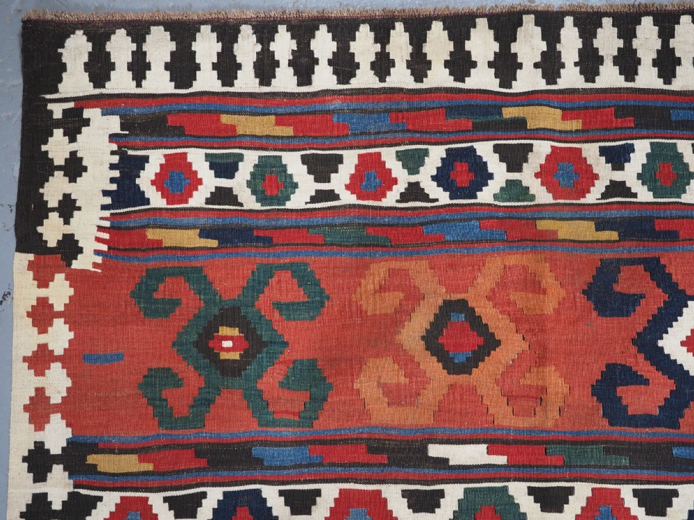 ANTIQUE CAUCASIAN SHIRVAN KILIM, WOVEN IN 2 PARTS, OLDER THAN MOST, CIRCA 1860/70. View VII