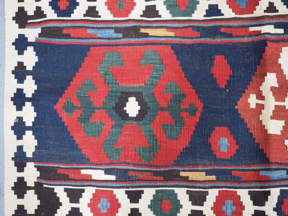 ANTIQUE CAUCASIAN SHIRVAN KILIM, WOVEN IN 2 PARTS, OLDER THAN MOST, CIRCA 1860/70. View VIII