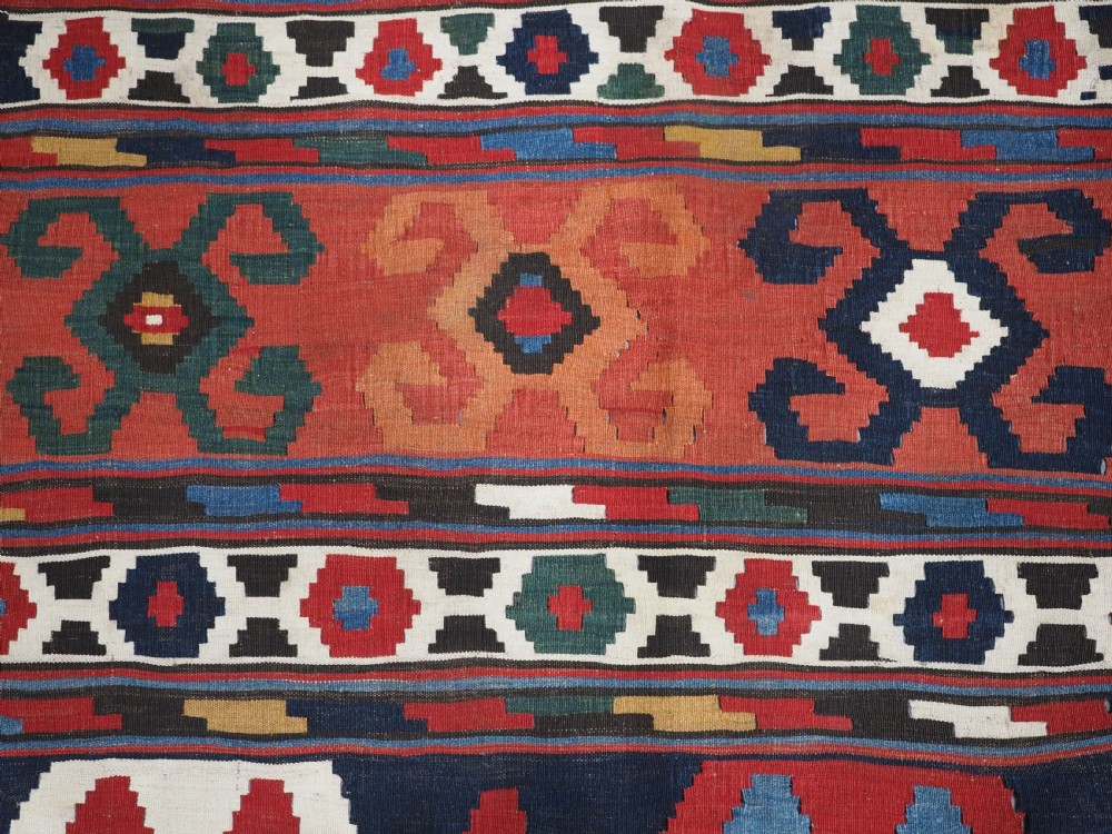 ANTIQUE CAUCASIAN SHIRVAN KILIM, WOVEN IN 2 PARTS, OLDER THAN MOST, CIRCA 1860/70. View IX