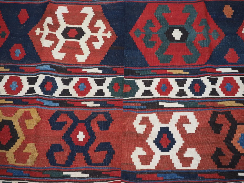 ANTIQUE CAUCASIAN SHIRVAN KILIM, WOVEN IN 2 PARTS, OLDER THAN MOST, CIRCA 1860/70. View XI