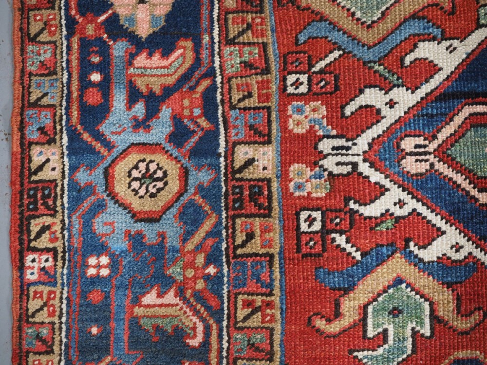 ANTIQUE HERIZ CARPET OF SMALL ROOM SIZE, SUPERB COLOUR, CIRCA 1900. View IX