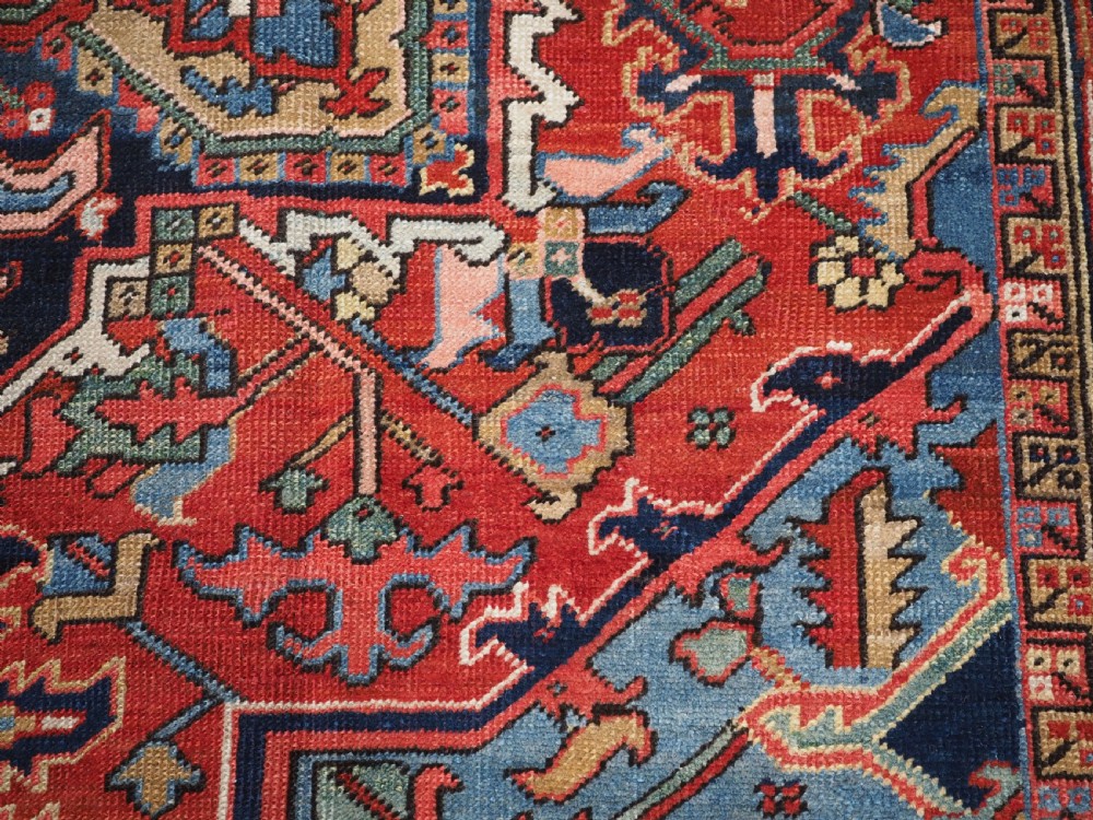 ANTIQUE HERIZ CARPET OF SMALL ROOM SIZE, SUPERB COLOUR, CIRCA 1900. View XIV