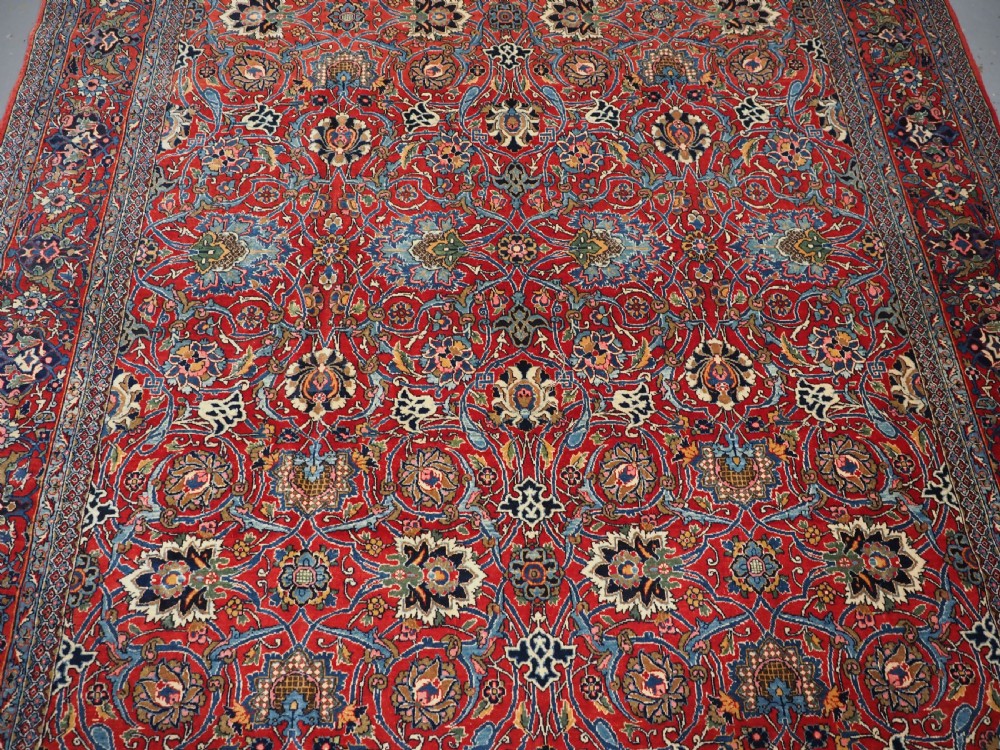 OLD TABRIZ CARPET, VERY FINE WEAVE, SOFT WOOL, ALL OVER DESIGN, CIRCA 1930. View VI