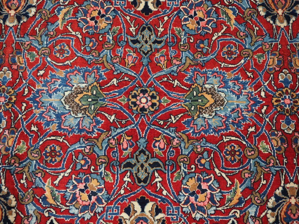 OLD TABRIZ CARPET, VERY FINE WEAVE, SOFT WOOL, ALL OVER DESIGN, CIRCA 1930. View IX
