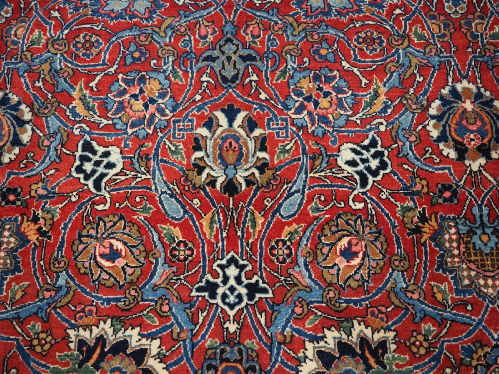 OLD TABRIZ CARPET, VERY FINE WEAVE, SOFT WOOL, ALL OVER DESIGN, CIRCA 1930. View X