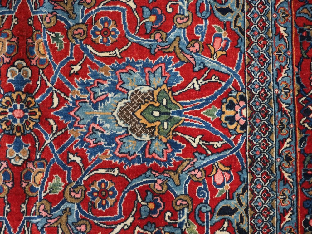 OLD TABRIZ CARPET, VERY FINE WEAVE, SOFT WOOL, ALL OVER DESIGN, CIRCA 1930. View XI