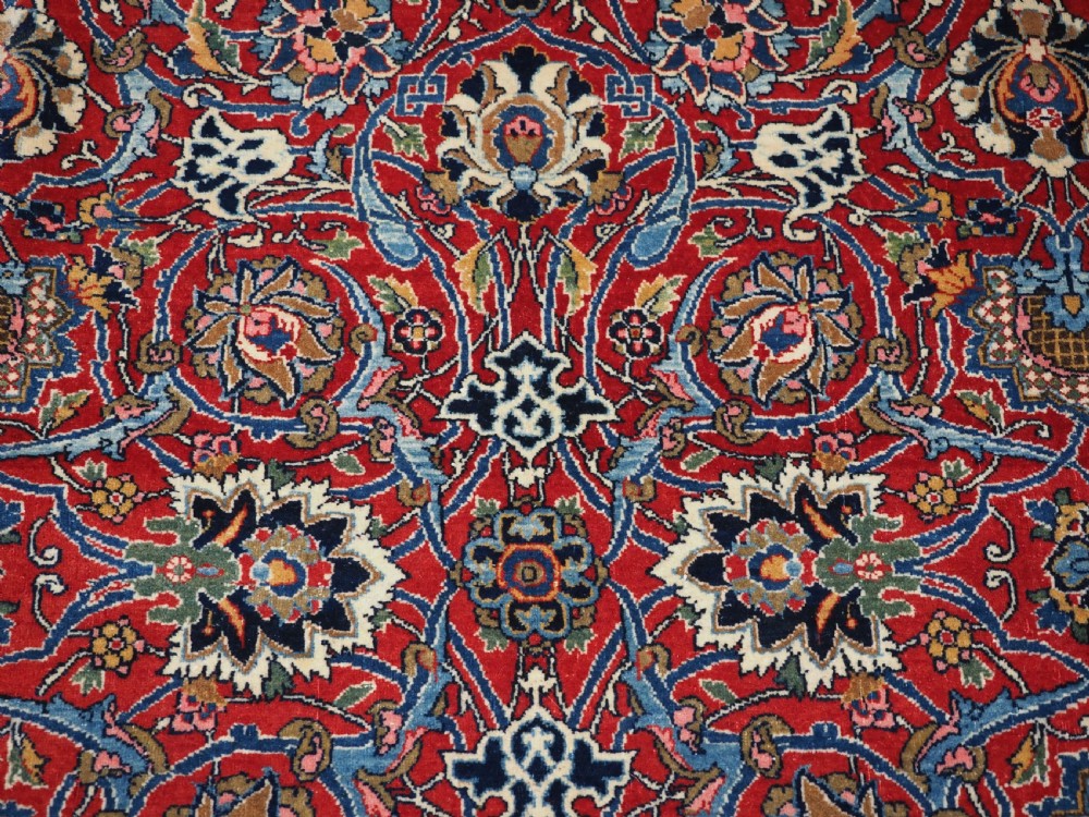 OLD TABRIZ CARPET, VERY FINE WEAVE, SOFT WOOL, ALL OVER DESIGN, CIRCA 1930. View XII