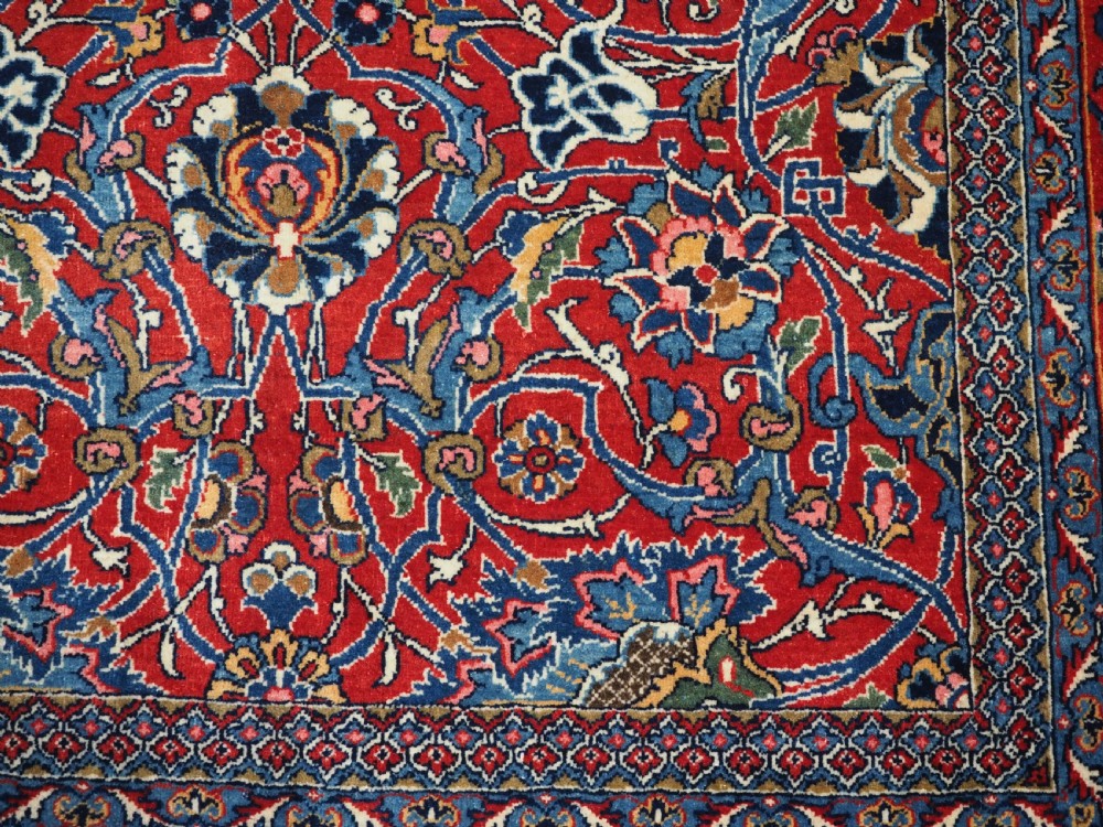 OLD TABRIZ CARPET, VERY FINE WEAVE, SOFT WOOL, ALL OVER DESIGN, CIRCA 1930. View XIII
