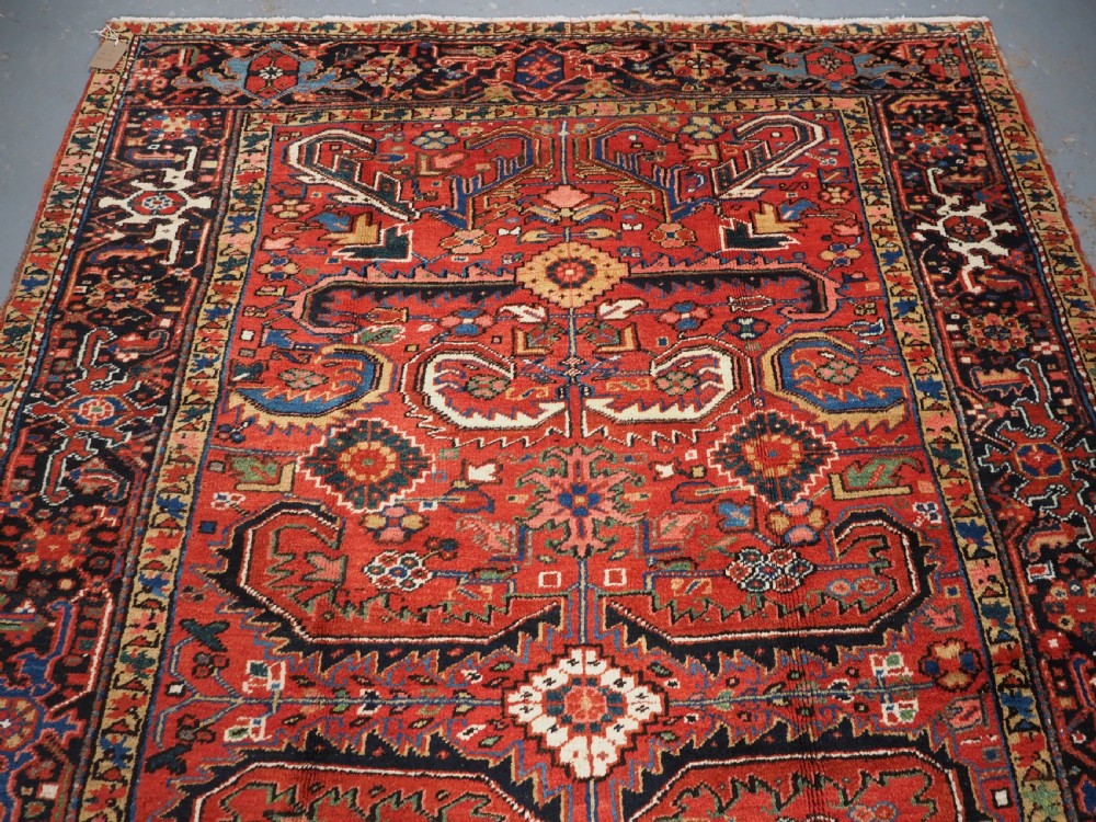 ANTIQUE HERIZ CARPET WITH ALL OVER DESIGN, SMALL ROOM SIZE, CIRCA 1910. View V
