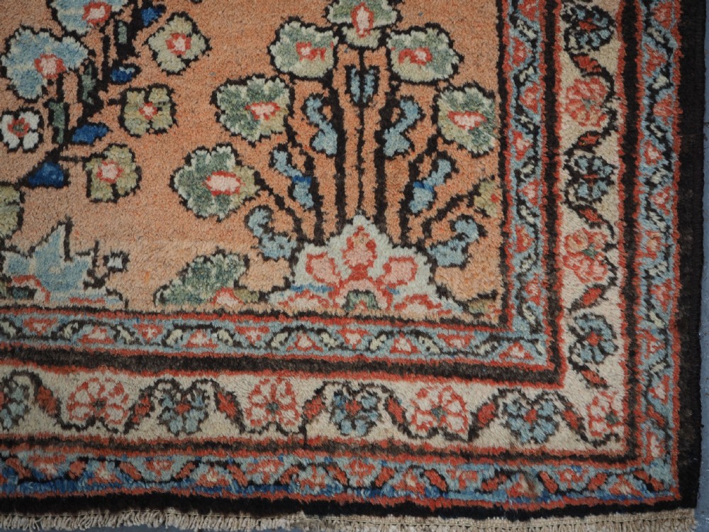 ANTIQUE MAHAL RUG WITH SOFT PEACH / APRICOT COLOUR, CIRCA 1920. View XIII