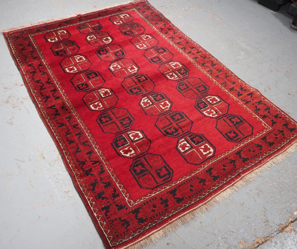 OLD AFGHAN VILLAGE RUG, ERSARI TURKMEN GUL DESIGN, CIRCA 1930. View II