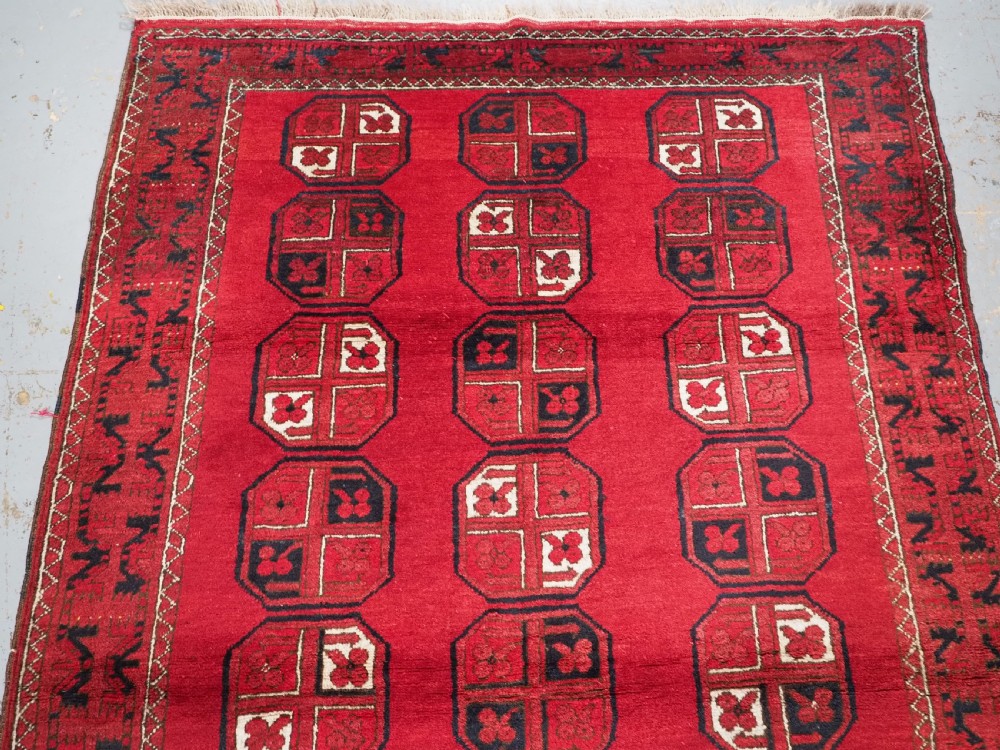OLD AFGHAN VILLAGE RUG, ERSARI TURKMEN GUL DESIGN, CIRCA 1930. View III