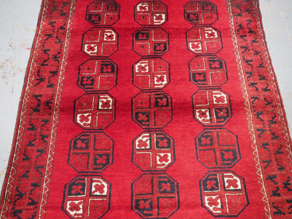 OLD AFGHAN VILLAGE RUG, ERSARI TURKMEN GUL DESIGN, CIRCA 1930. View IV