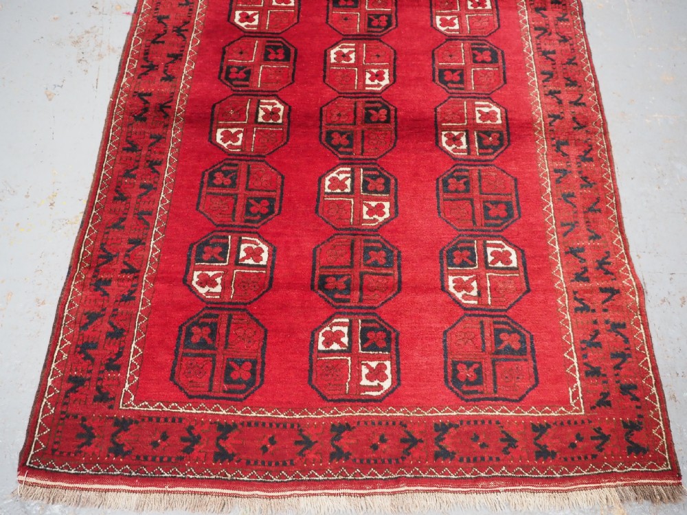 OLD AFGHAN VILLAGE RUG, ERSARI TURKMEN GUL DESIGN, CIRCA 1930. View V