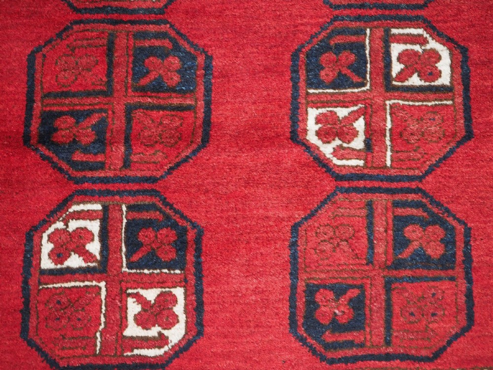 OLD AFGHAN VILLAGE RUG, ERSARI TURKMEN GUL DESIGN, CIRCA 1930. View X
