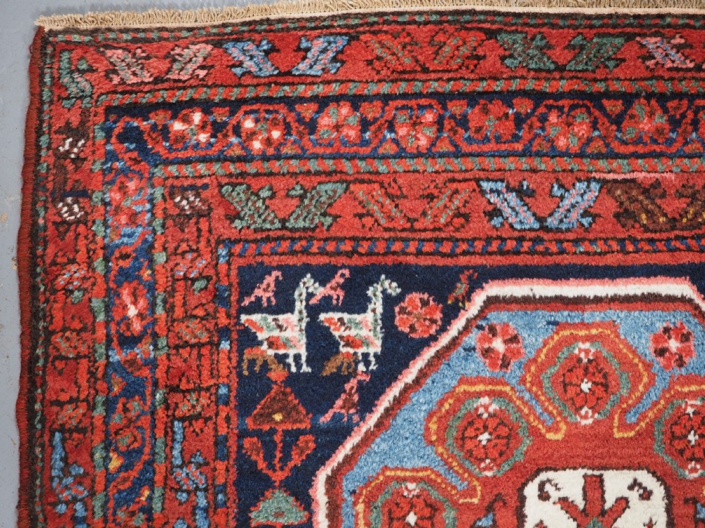 ANTIQUE KURDISH RUG OF OCTAGON DESIGN, SUPERB COLOUR & CONDITION, CIRCA 1900. View V