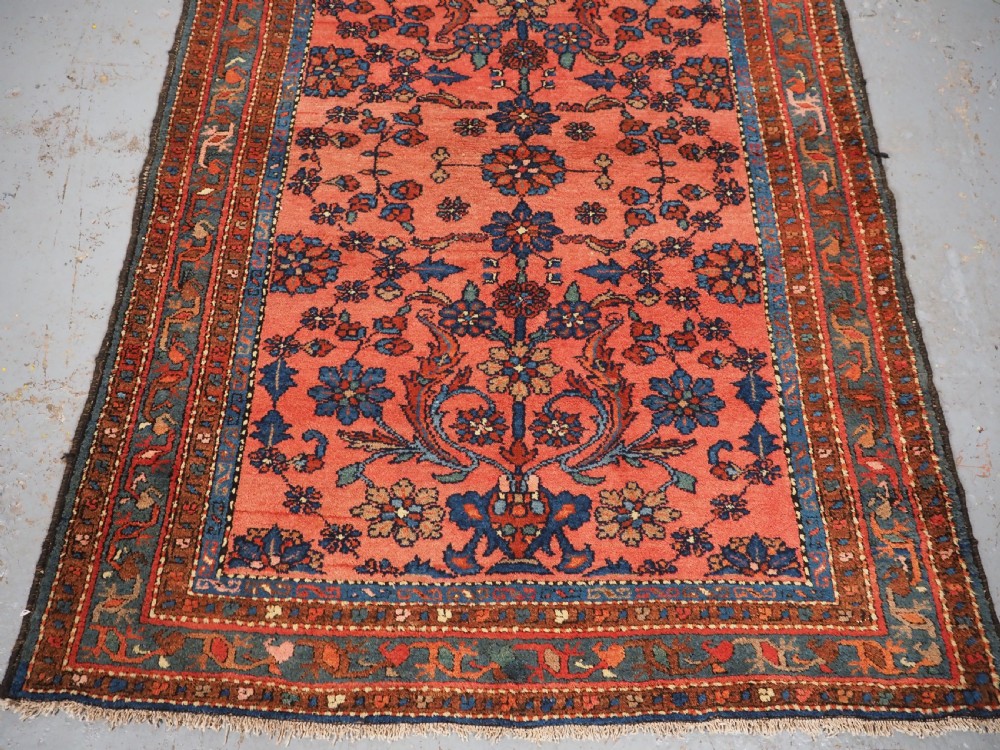 ANTIQUE HAMADAN RUG WITH FLORAL VASE DESIGN, CIRCA 1920. View V