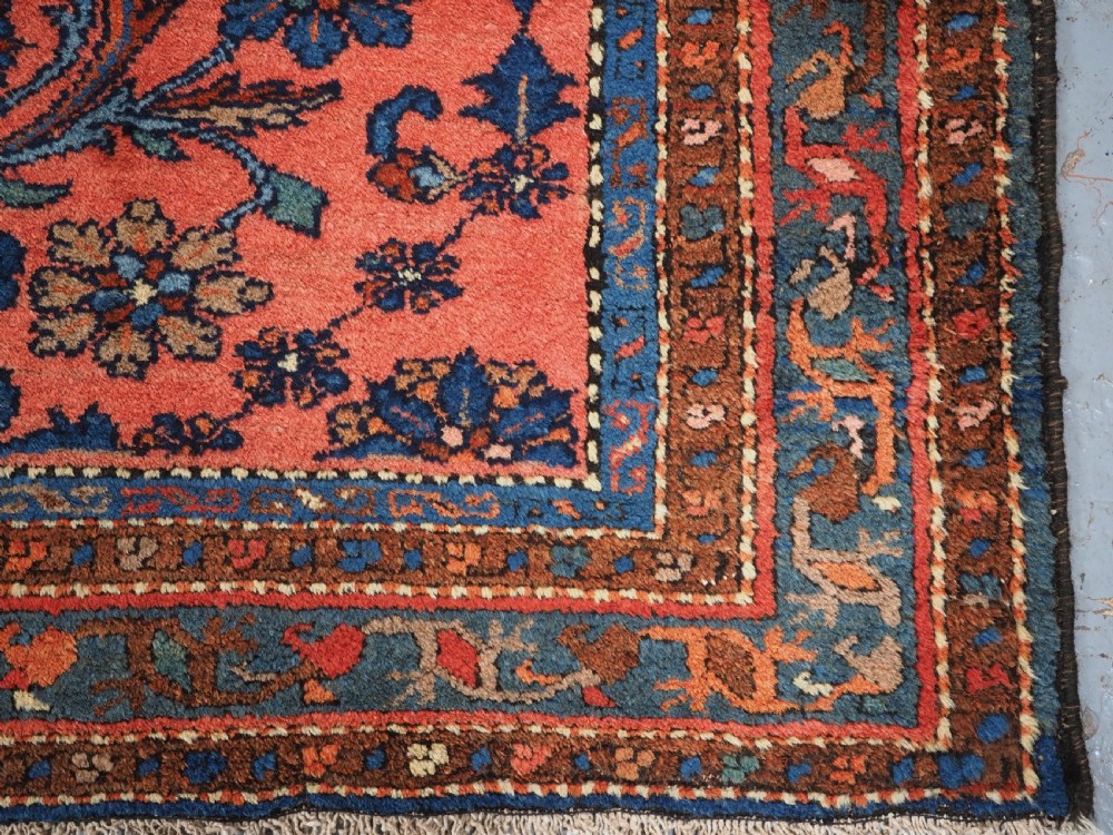 ANTIQUE HAMADAN RUG WITH FLORAL VASE DESIGN, CIRCA 1920. View XI