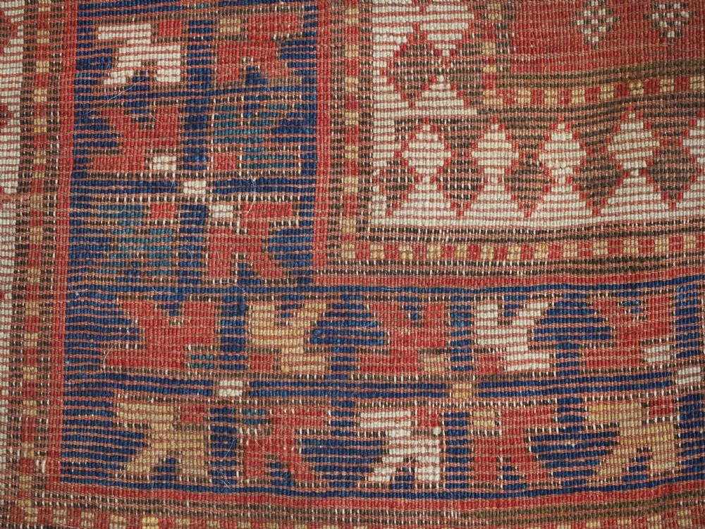 ANTIQUE CAUCASIAN TRIPLE MEDALLION KAZAK RUG, CLASSIC DESIGN, 2ND HALF 19TH CENTURY. View XV
