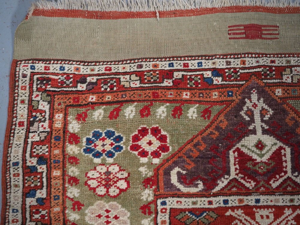 ANTIQUE TURKISH BERGAMA REGION YUNTDAG VILLAGE PRAYER RUG, MID 19TH CENTURY. View V