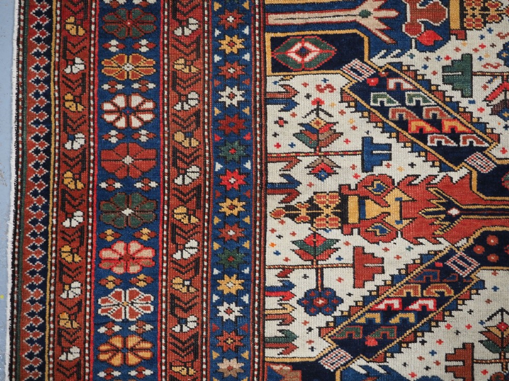 ANTIQUE CAUCASIAN SEICHUR RUG OF CLASSIC CROSS DESIGN, CIRCA 1880. View VII