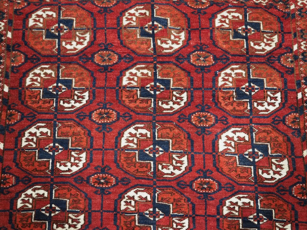 ANTIQUE TEKKE TURKMEN DIP KHALI RUG, GOOD COLOUR & CONDITION, CIRCA 1900. View VIII