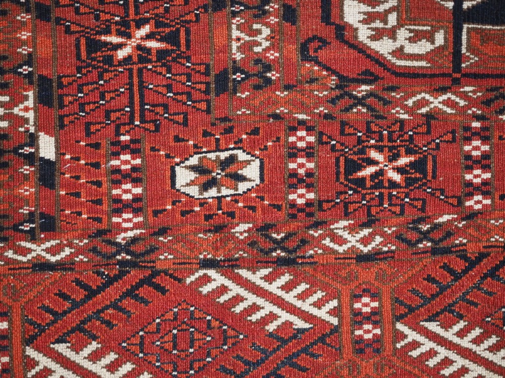 ANTIQUE TEKKE TURKMEN DIP KHALI RUG, GOOD COLOUR & CONDITION, CIRCA 1900. View XI