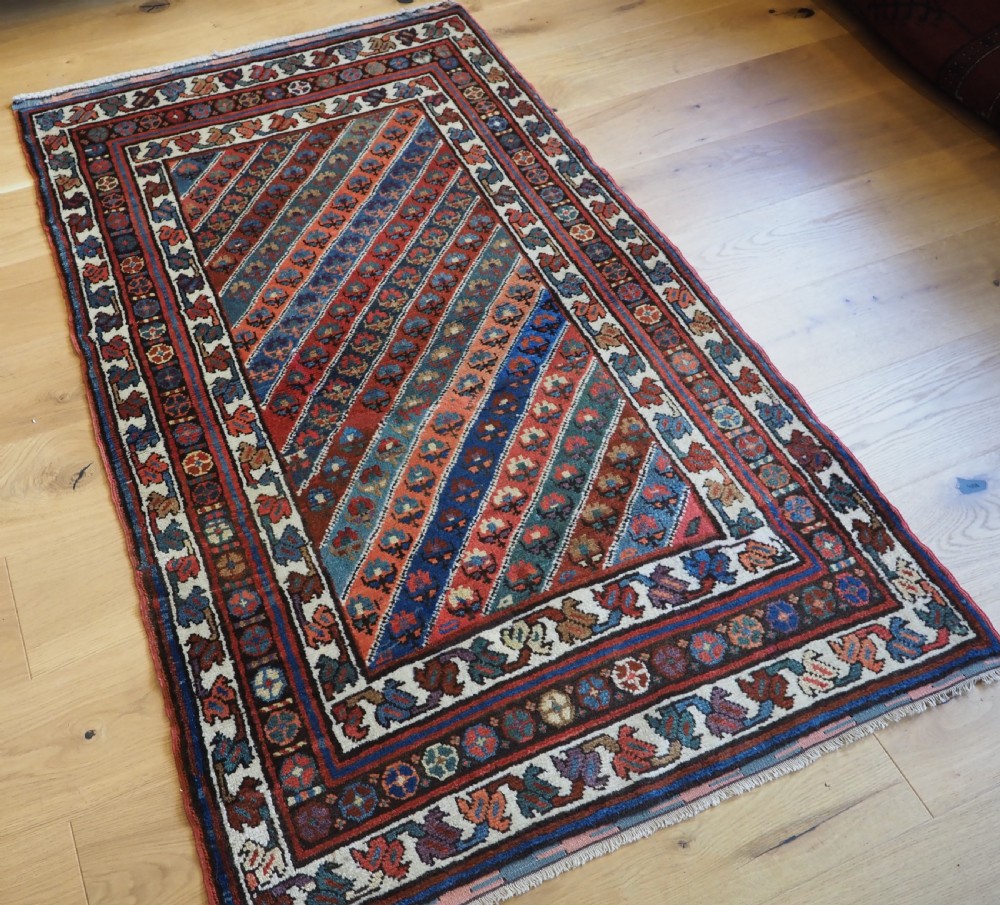 OLD KURDISH RUG WITH DIAGONAL STRIPE DESIGN, SOUTHERN CAUCAUS, CIRCA 1930. View II