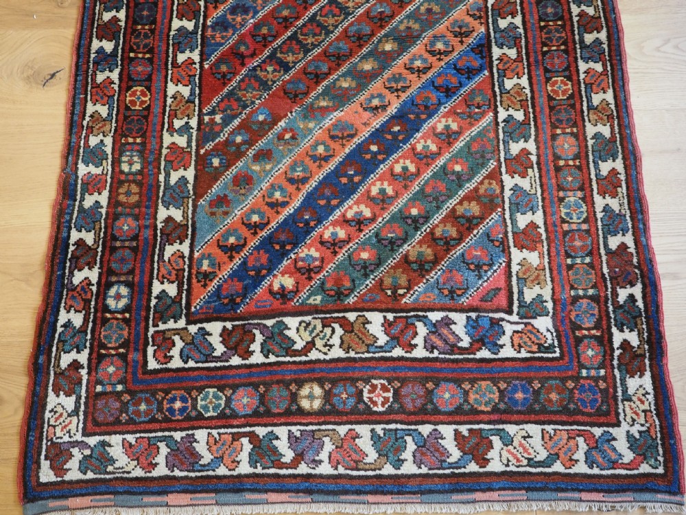 OLD KURDISH RUG WITH DIAGONAL STRIPE DESIGN, SOUTHERN CAUCAUS, CIRCA 1930. View IV