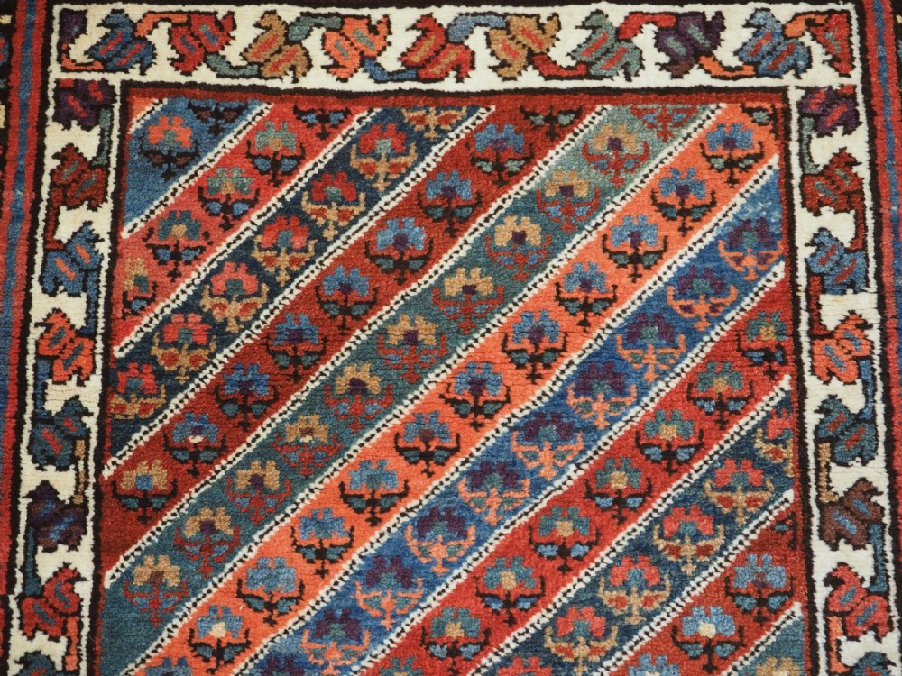 OLD KURDISH RUG WITH DIAGONAL STRIPE DESIGN, SOUTHERN CAUCAUS, CIRCA 1930. View VIII