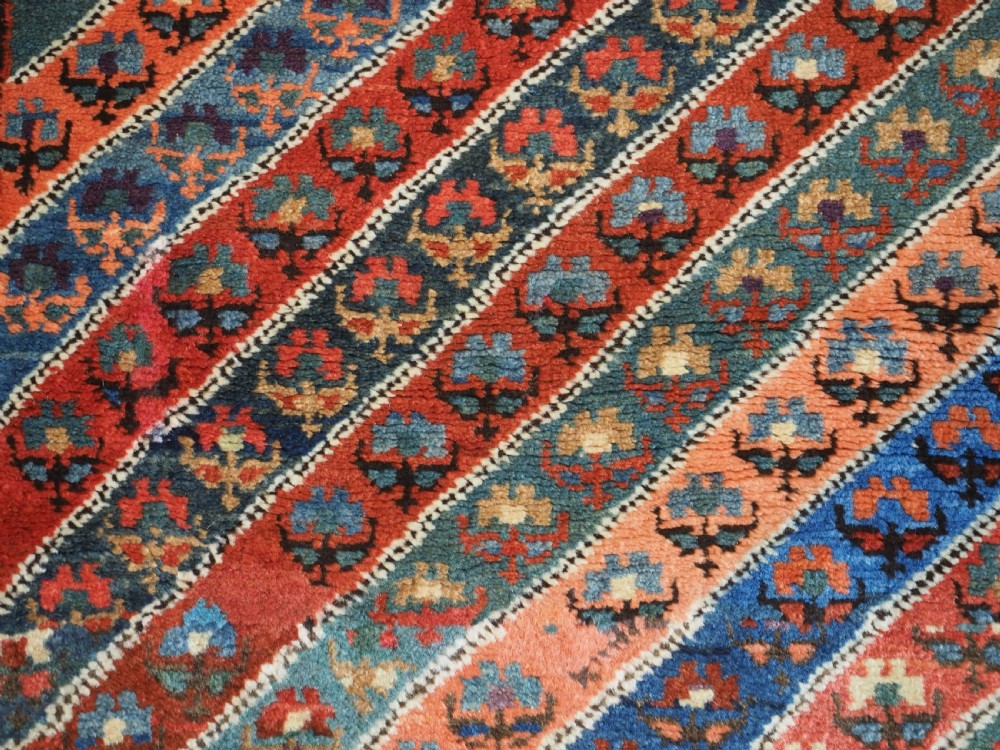 OLD KURDISH RUG WITH DIAGONAL STRIPE DESIGN, SOUTHERN CAUCAUS, CIRCA 1930. View IX