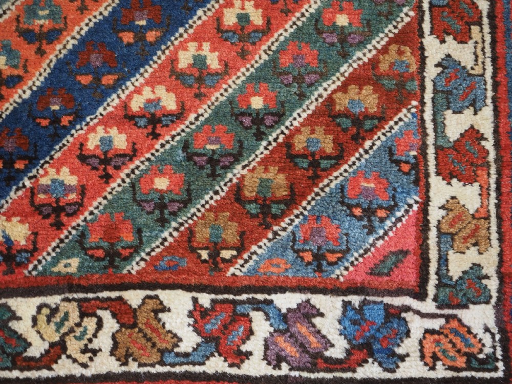 OLD KURDISH RUG WITH DIAGONAL STRIPE DESIGN, SOUTHERN CAUCAUS, CIRCA 1930. View X