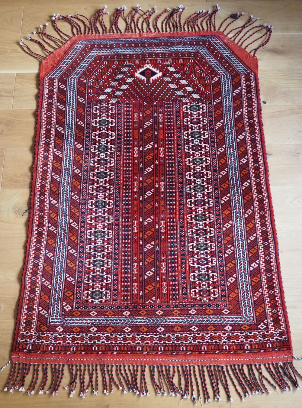 OLD YOMUT TURKMEN SALATCH, CHILDS CRADLE COVER, CIRCA 1930.