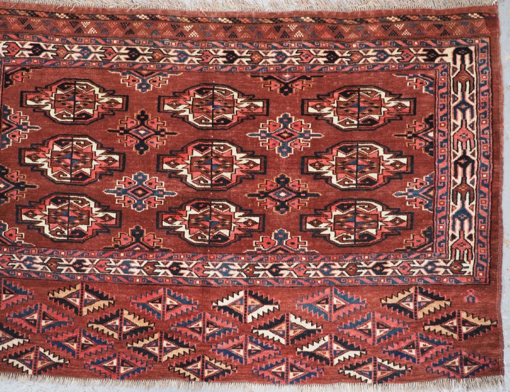 ANTIQUE YOMUT TURKMEN 9 GUL CHUVAL, GOOD COLOURS, CIRCA 1900. View III