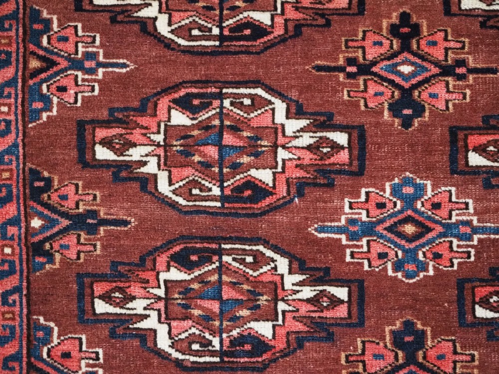 ANTIQUE YOMUT TURKMEN 9 GUL CHUVAL, GOOD COLOURS, CIRCA 1900. View VI