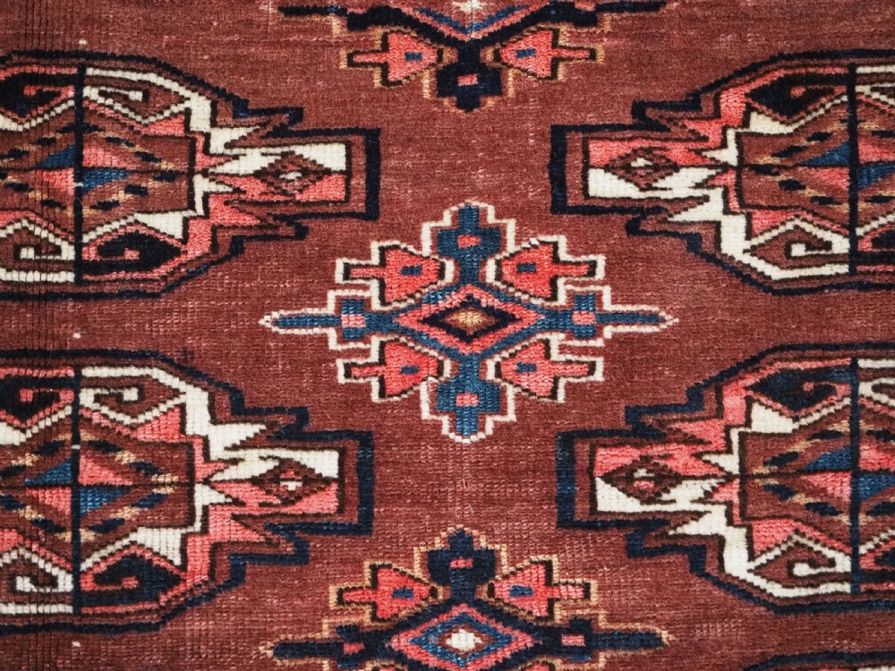 ANTIQUE YOMUT TURKMEN 9 GUL CHUVAL, GOOD COLOURS, CIRCA 1900. View VIII