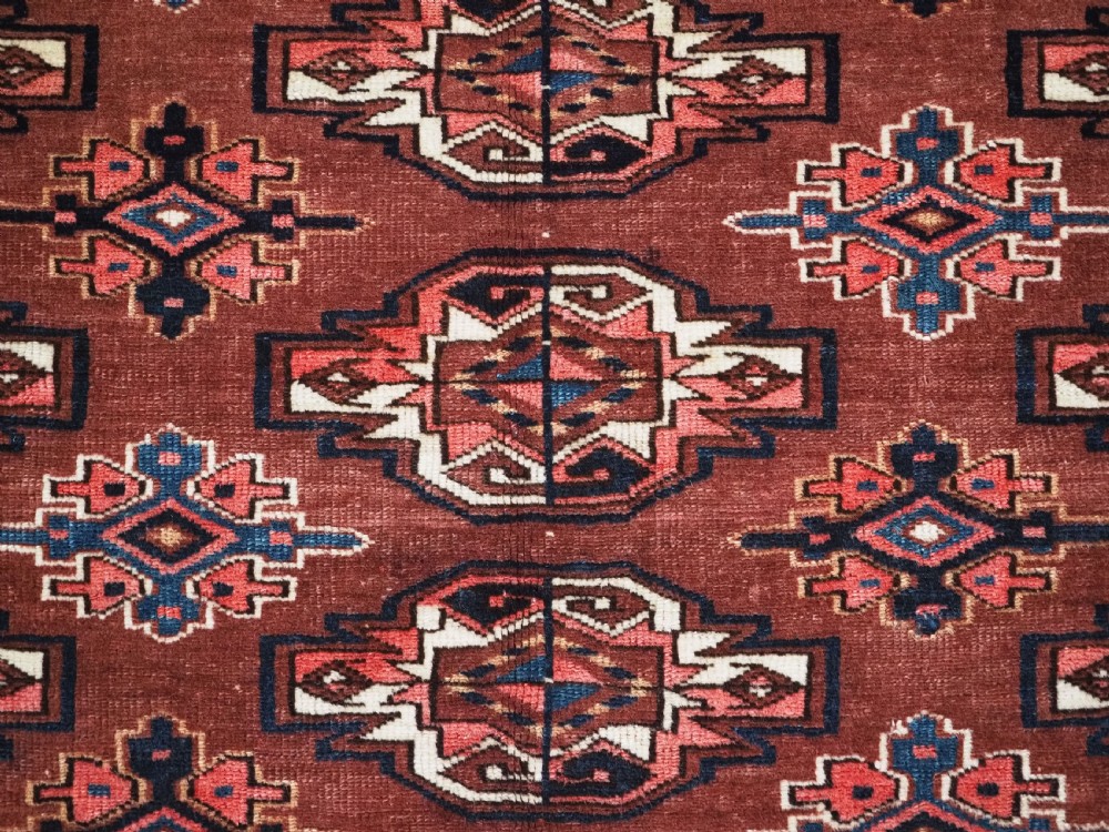 ANTIQUE YOMUT TURKMEN 9 GUL CHUVAL, GOOD COLOURS, CIRCA 1900. View IX