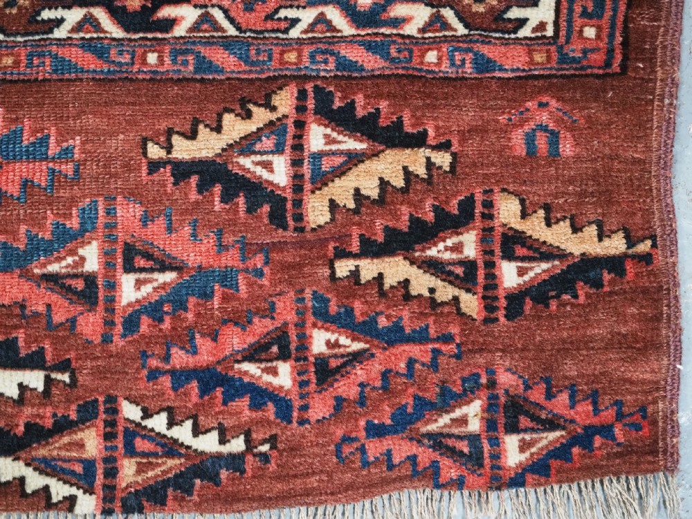 ANTIQUE YOMUT TURKMEN 9 GUL CHUVAL, GOOD COLOURS, CIRCA 1900. View XI