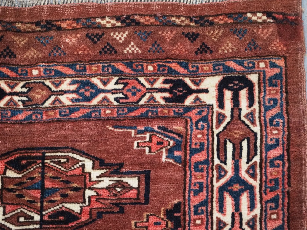 ANTIQUE YOMUT TURKMEN 9 GUL CHUVAL, GOOD COLOURS, CIRCA 1900. View XII